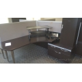 Artopex Espresso - Grey Quad 4x Desk, Cabinets, Wall